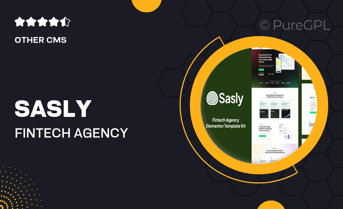 Sasly – Fintech Agency Elementor Template Kit