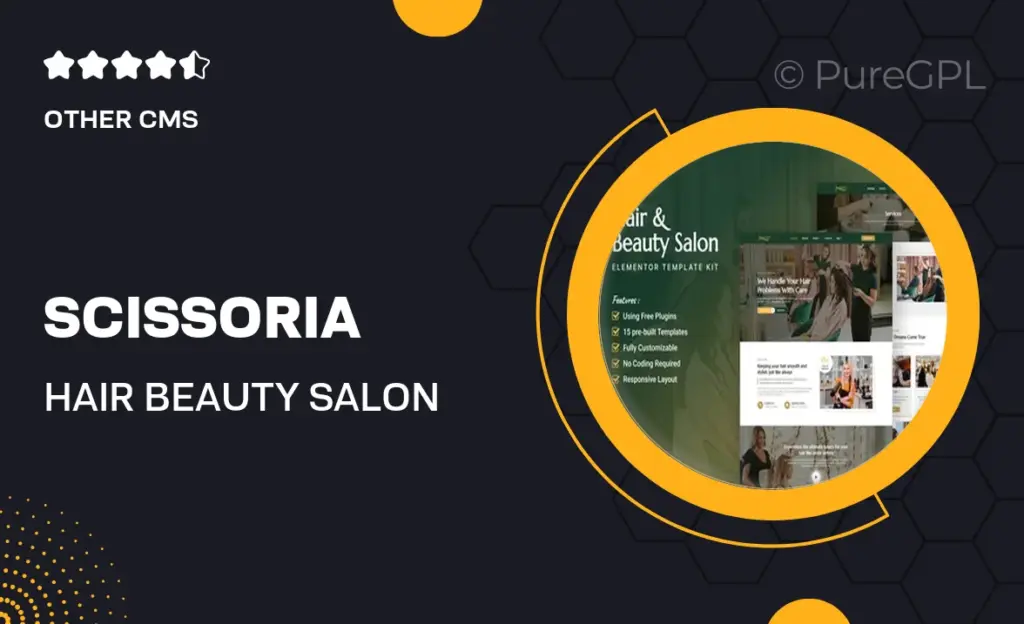 Scissoria – Hair & Beauty Salon Elementor Template Kit