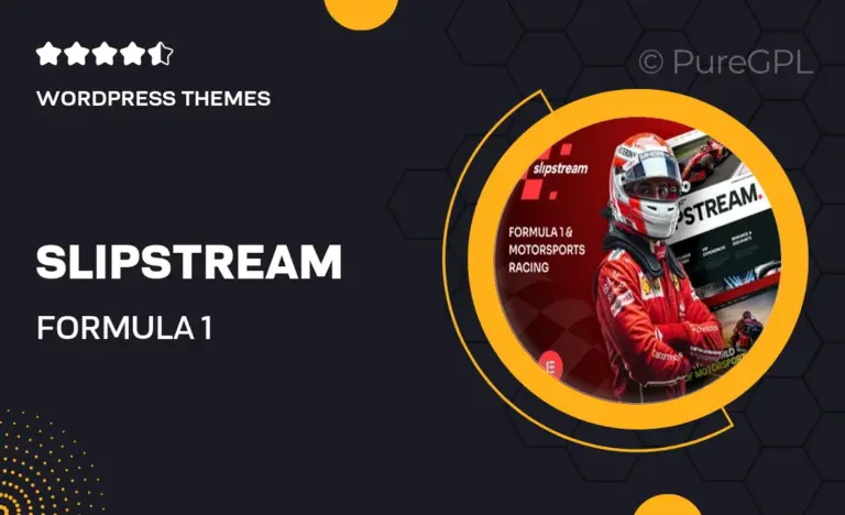 slipstream formula 1 motorsports racing wordpress theme