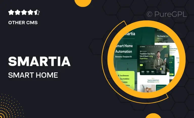smartia smart home automation elementor template kit