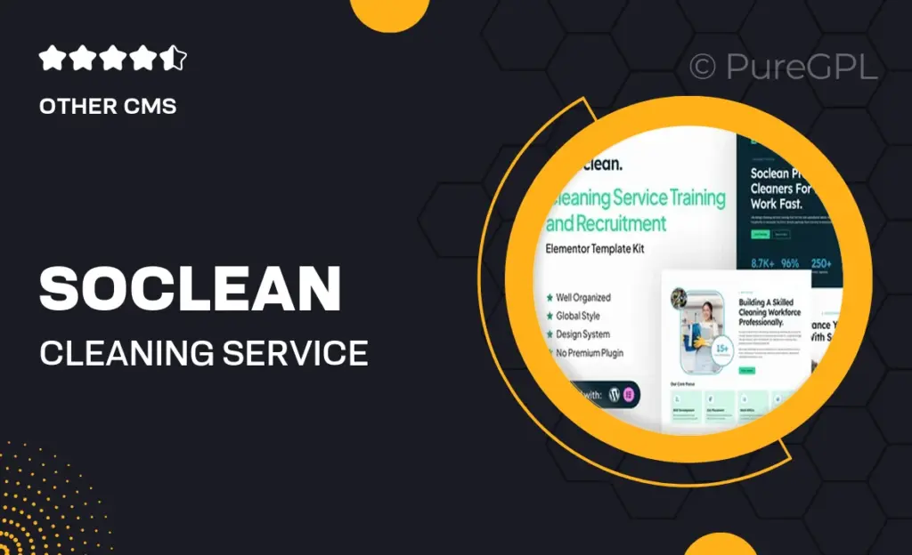 Soclean – Cleaning Service Training and Recruitment Elementor Template Kit