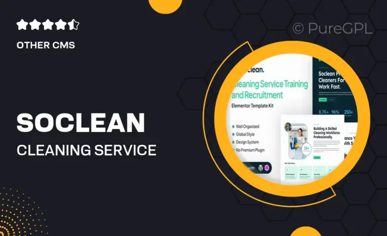 soclean cleaning service training and recruitment elementor template kit