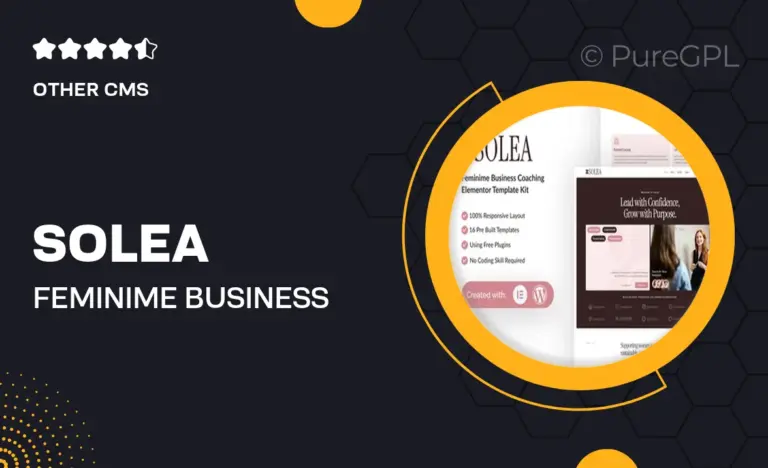 solea feminime business coaching elementor template kit