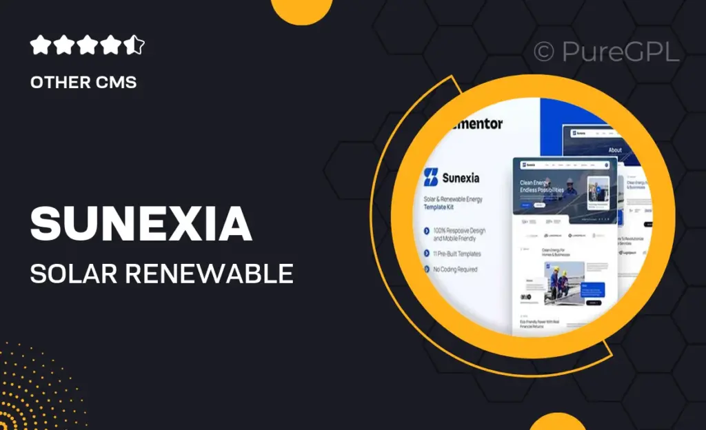 Sunexia – Solar & Renewable Energy Elementor Template Kit