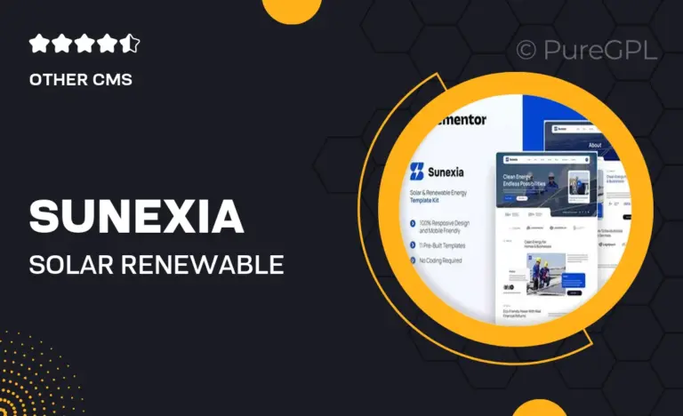 sunexia solar renewable energy elementor template kit