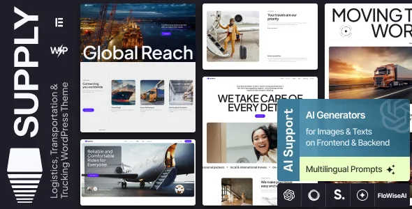 supply logistics transportation trucking wordpress theme 1