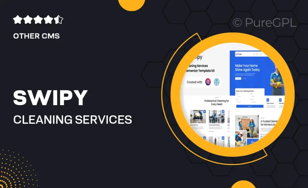 Swipy – Cleaning Services Elementor Template kit