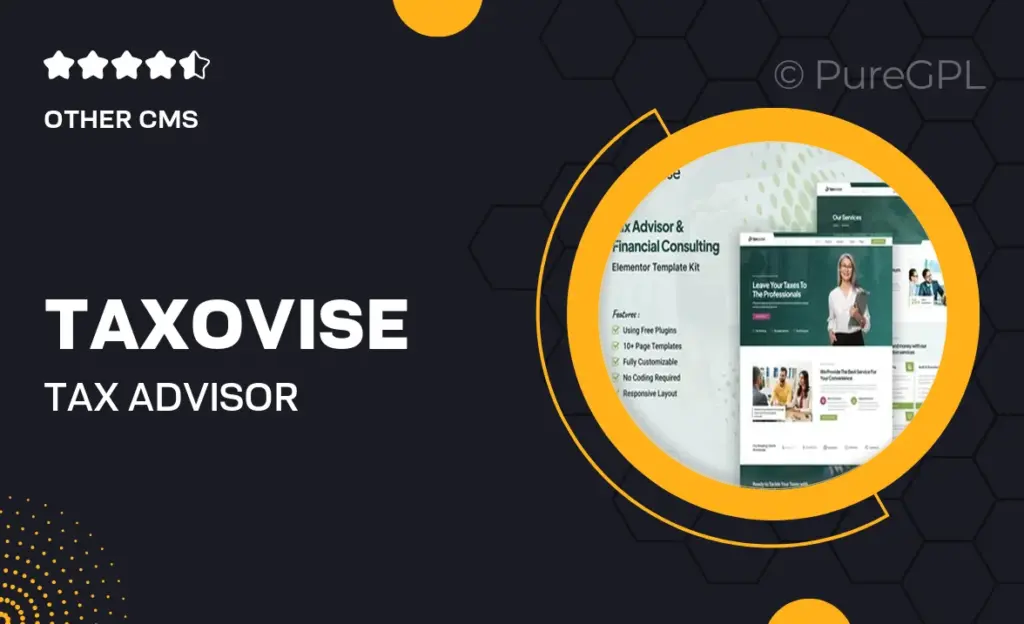 Taxovise – Tax Advisor & Financial Consulting Elementor Template Kit