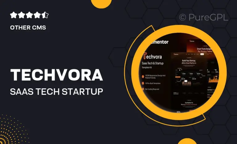 techvora saas tech startup elementor template kit