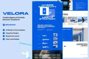 Velora – Creative Agency & Portfolio Elementor Template Kit
