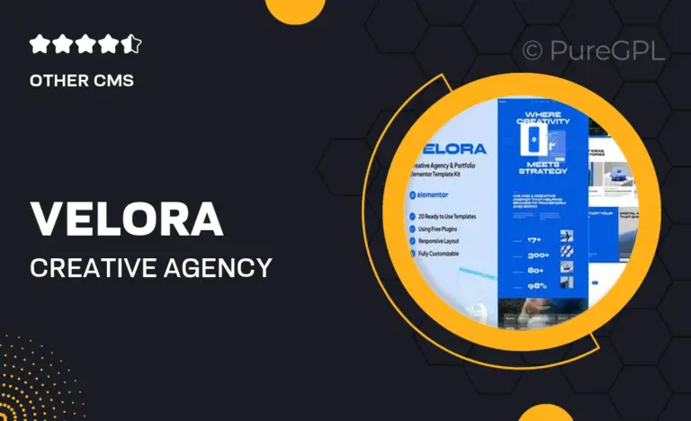 velora creative agency portfolio elementor template kit