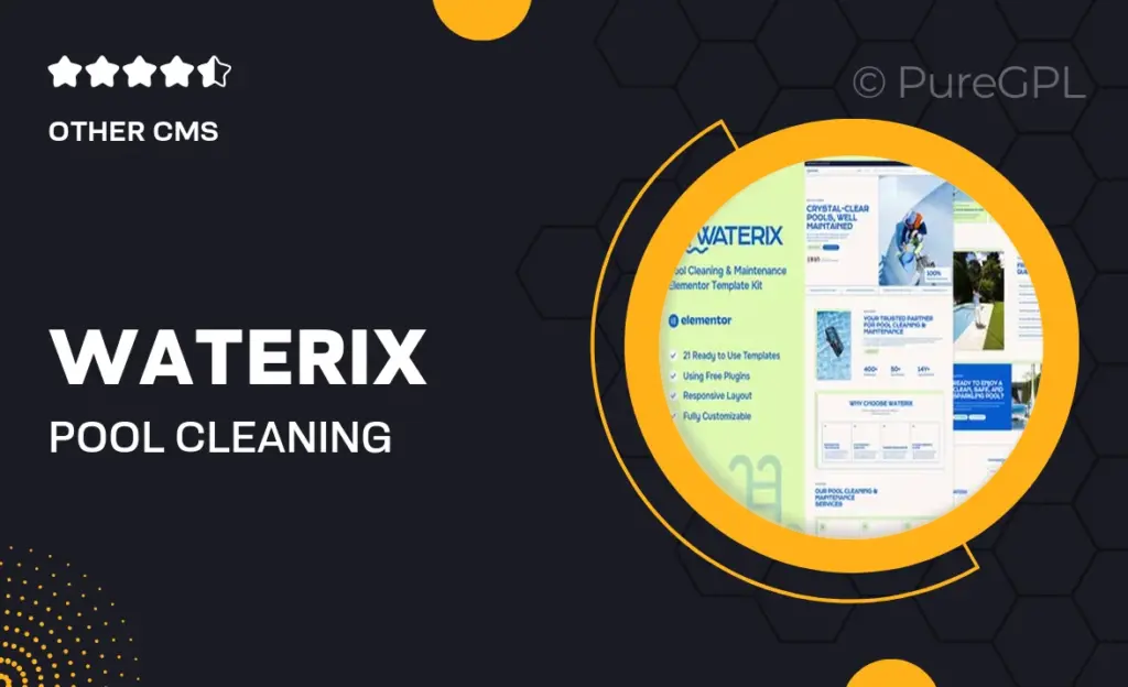 Waterix – Pool Cleaning & Maintenance Service Elementor Kit