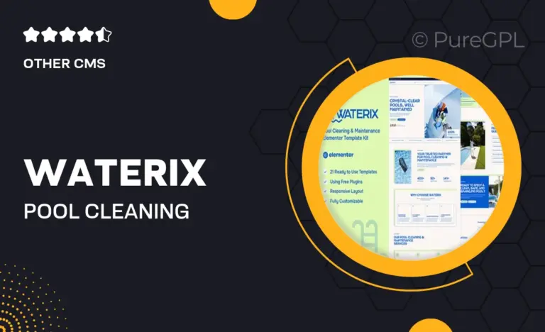 waterix pool cleaning maintenance service elementor kit