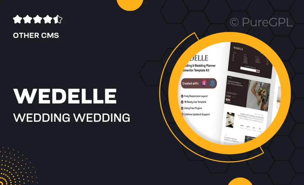 Wedelle – Wedding & Wedding Planner Elementor Template Kit