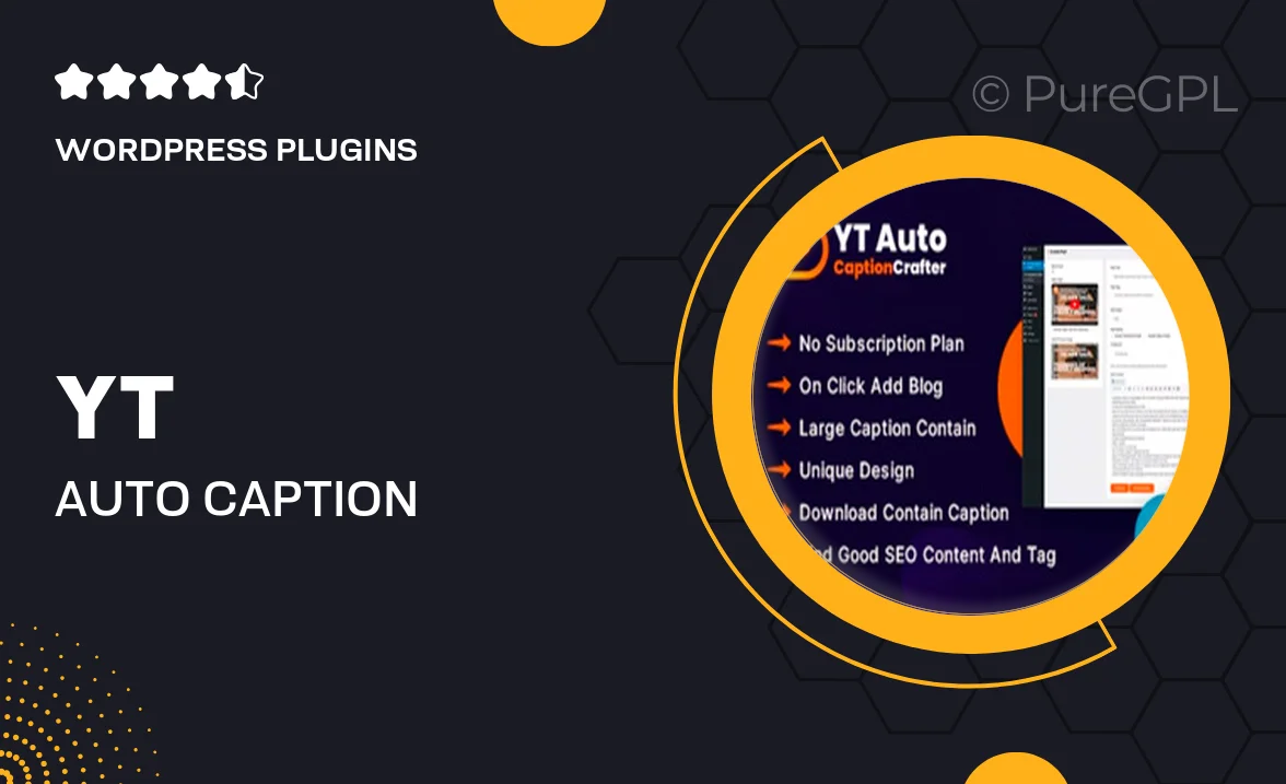 YT Auto Caption Crafter – Video Content Generator WordPress Plugin