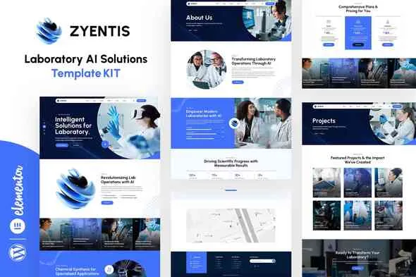 zyentis laboratory ai solutions elementor template kit 1