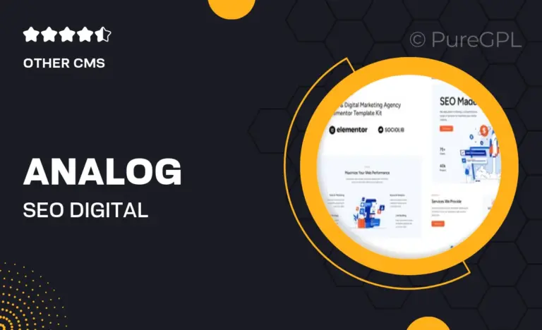 analog seo digital marketing agency elementor template kit