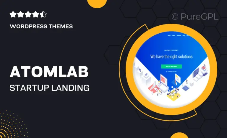 atomlab startup landing page wordpress theme