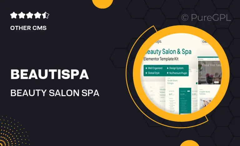 beautispa beauty salon spa elementor template kit