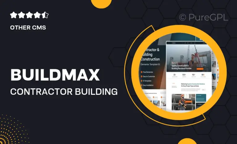 buildmax contractor building construction elementor template kit