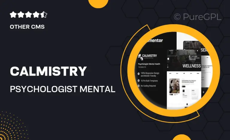 calmistry psychologist mental health elementor template kit