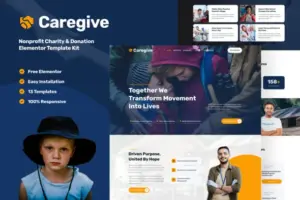 Caregive – Nonprofit Charity & Donation Elementor Template Kit