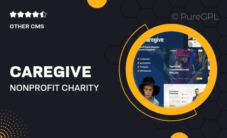 caregive nonprofit charity donation elementor template kit