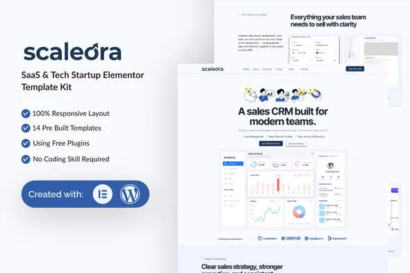corelyt saas tech startup elementor template kit 1