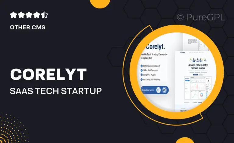 corelyt saas tech startup elementor template kit