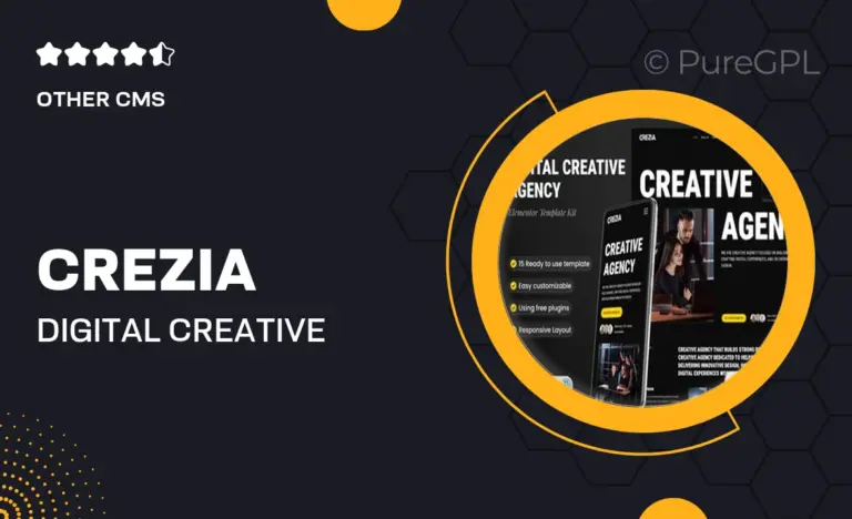 crezia digital creative agency elementor template kit