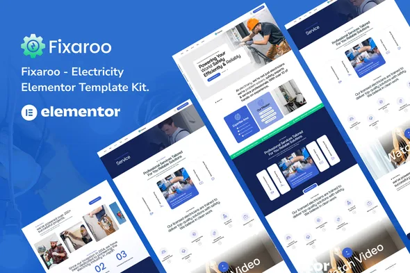 fixaroo electricity services elementor template kit 1