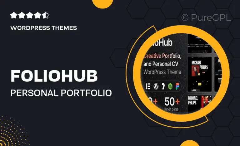 foliohub personal portfolio wordpress theme