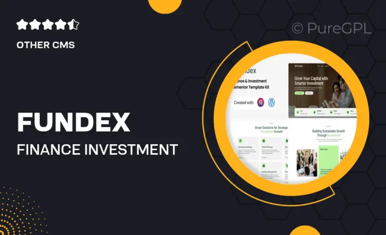 fundex finance investment elementor template kit