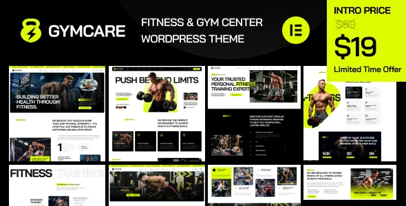 gymcare fitness and gym wordpress theme 1