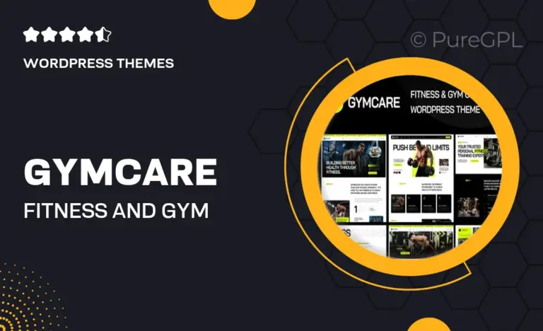 gymcare fitness and gym wordpress theme