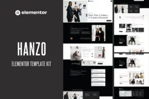 Hanzo – Modern Art Gallery & Museum Elementor Template Kit