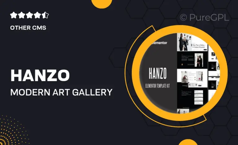 hanzo modern art gallery museum elementor template kit