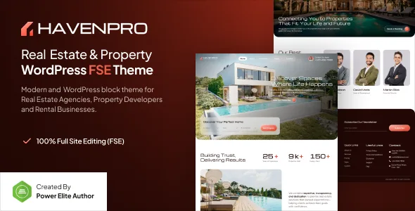 havenpro real estate agency property gutenverse fse wordpress block theme 1