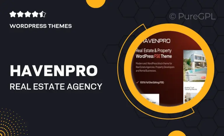 havenpro real estate agency property gutenverse fse wordpress block theme