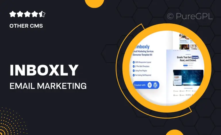 inboxly email marketing services elementor template kit