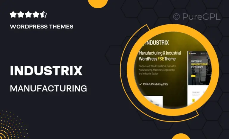 industrix manufacturing industrial gutenverse fse wordpress block theme