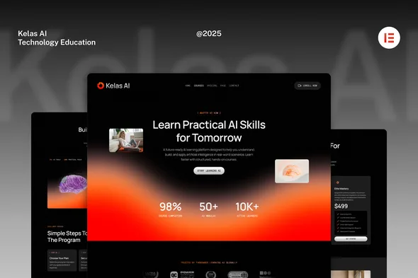 kelasai ai tech online course elementor template kit 1