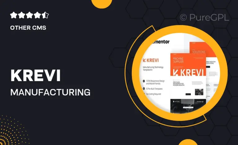 krevi manufacturing technology elementor template kit