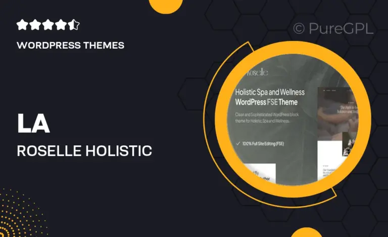 la roselle holistic spa wellness gutenverse fse wordpress block theme