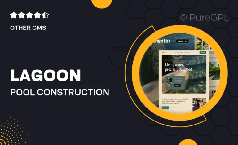 lagoon pool construction landscape architecture elementor template kit