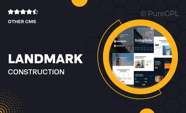 landmark construction building services elementor template kit