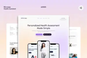 MicroApp – SaaS Mobile App Website Elementor Template Kits
