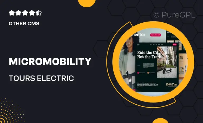 micromobility tours electric scooter bike rental elementor template kit