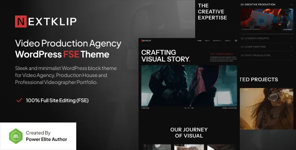 nextklip video production agency gutenverse fse wordpress block theme 1