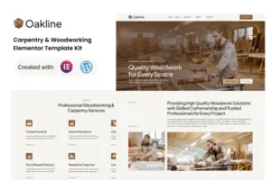Oakline – Carpentry & Woodworking Elementor Template Kit